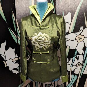 SOLD - Olive and grass-green kimono jacket